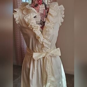 Max & Cleo Cream Dress Lots of Ruffles